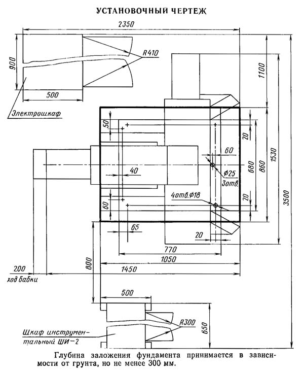Настановне креслення фрезерного верстата 6720В